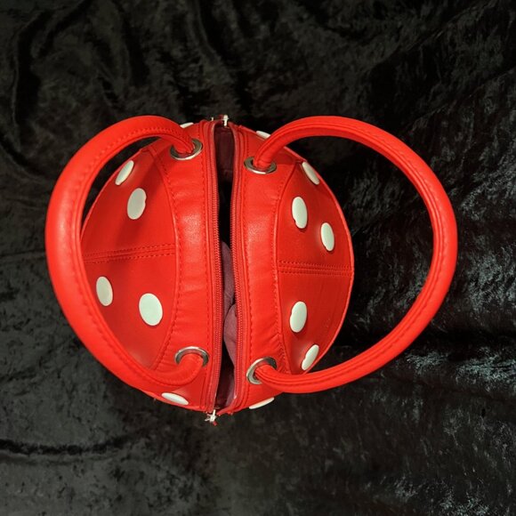 Mushroom-shaped purse with flower and grass details, 2 handles - Picture 9 of 16